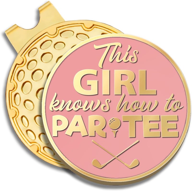 GEYGIE Pink Golfer Ball Marker with Magnetic Hat Clip, Funny Golf Accessories Gifts for Men Women, Novelty Birthday Gifts for Men Women Golfer Fan - Image 1